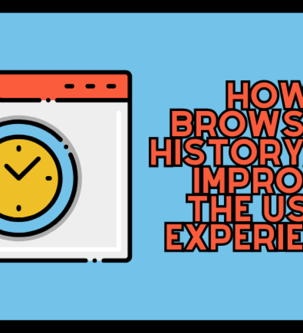 There is a graphic of a browser with a clock in the middle of it. Beside it is the article title, "How Browsing History Can Improve the User Experience."